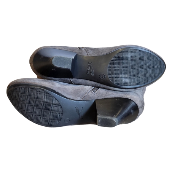Dansko Gray Suede Ankle Boots with Button Detail - Picture 8 of 12